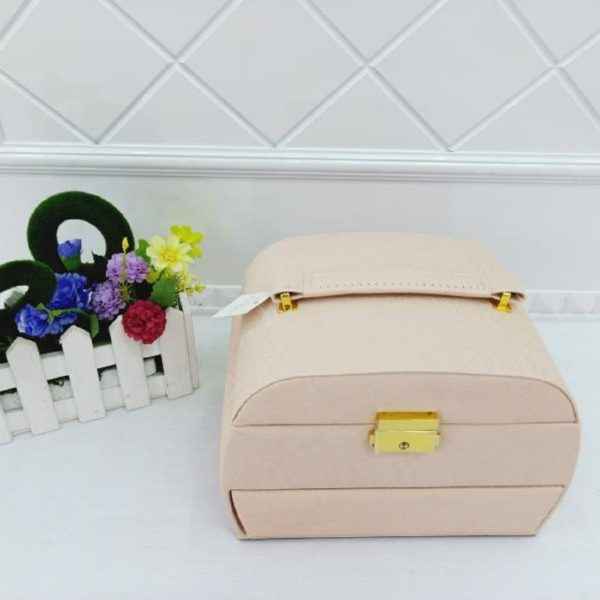 Ivory Faux Leather Jewelry Box