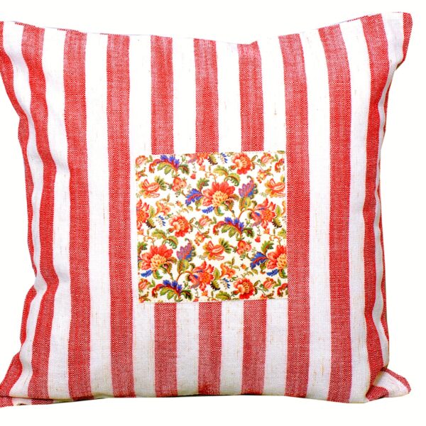 Strip Cushion Cover Red